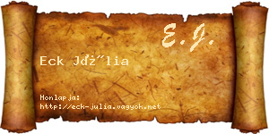 Eck Júlia névjegykártya